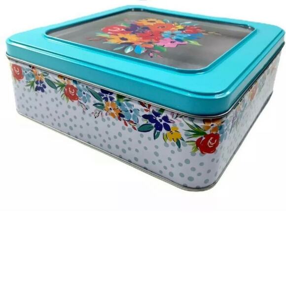 The Pioneer Woman Birthday Floral Square Desert Tin - Picture 2 of 6